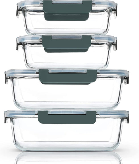M MCIRCO Extra Large Glass Food Storage/Baking Containers Set - 80 oz & 36 oz, 2 Pack Airtight Containers