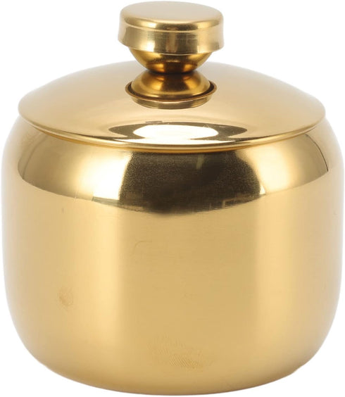 Stainless Steel Gold Spice Container Jar with Lid for Salt, Sugar, Pepper Storage - Kitchen Storage Box (Gold)