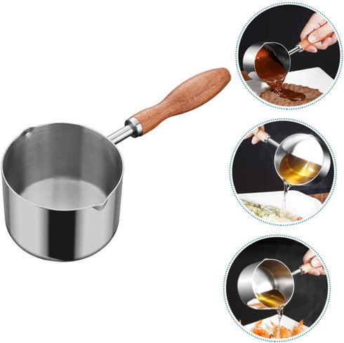 Oil Pan Mini Candy Heater, Stainless Steel Saucepan, Steaming Pot, Chocolate Melting Pot for Cooking