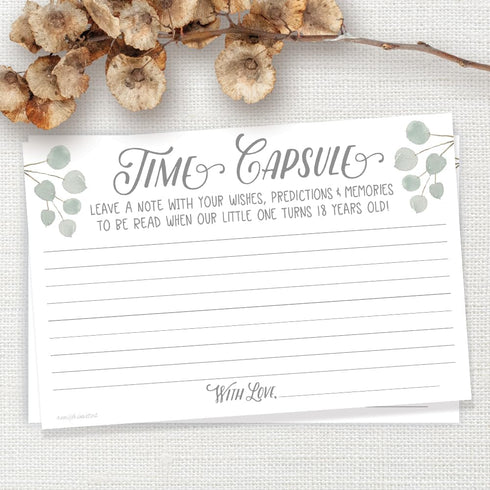 m&h invites Time Capsule Message Cards - 50 Count for Baby Shower or 1st Birthday Game Activity