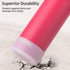 koodee 12 oz Water Bottle with Straw, Stainless Steel Double Wall Vacuum Insulated Flask for Girls and Boys (Pink Red)