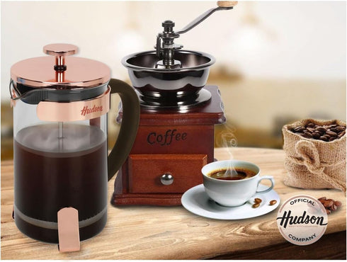 HUDSON French Press Coffee and Tea Maker, 6 cups, Copper