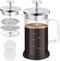 Mini French Press Coffee Maker, 12 oz / 350 ml, 304 Stainless Steel Grilles, Borosilicate Glass, 2 Filter Screens,