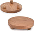 NIRMAN Counter 4" 4" 1.5") (Set 2) Display Stands Acacia Wood Farmhouse Decorative , Distressed Finish for Indoor