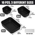 Plastic Drawer Organizers, 10 PCS Drawer Organizer Bins, Bathroom and Vanity Organizer Plastic Tray, Makeup organizer and storage for Makeup, Bedroom, Kitchen Gadgets Utensils and Office (Black)