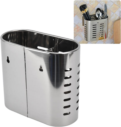 Fdit Wall Mount Utensil Drying Rack, Cooking Holder Organizer for Spoons, Knives, Forks, Chopsticks, Hollow Design