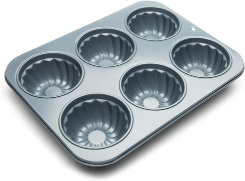 Fox Run Fluted Muffin Pan, Metallic, 14 x 10.5 x 2 inches