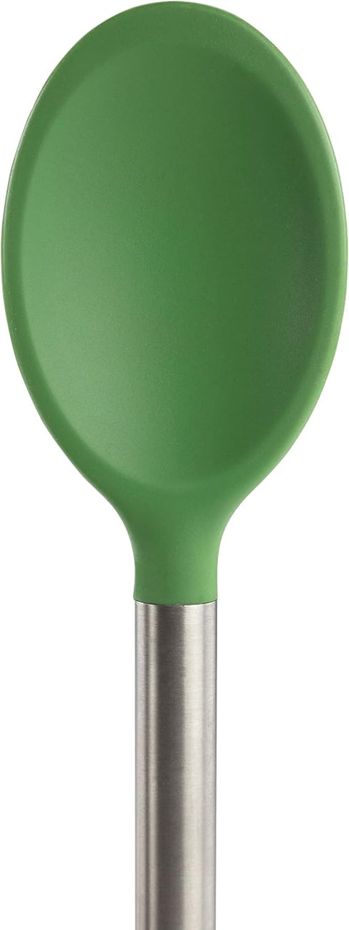 Tovolo Silicone Mixing Spoon with Stainless Steel Handle, Scratch-Resistant & Heat-Resistant Kitchen Utensil