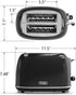 Toaster 2 Slice, Retro Stainless Steel Toaster with 6 Settings, 1.5 In Extra Wide Slots, Removable Crumb Tray, Bagel