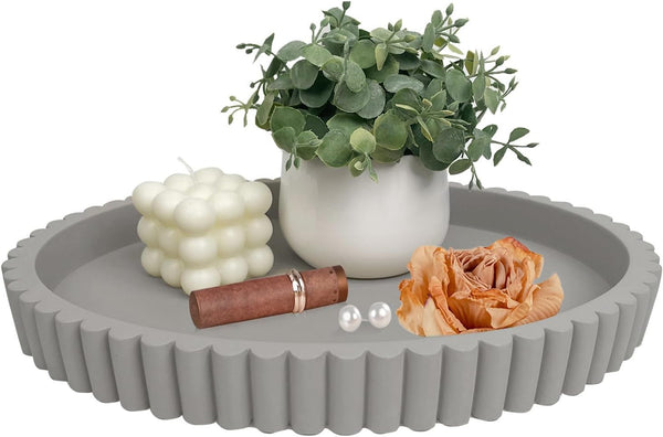Vomktvcsr Oval Tray for Coffee Table Dcor 13" Concrete Modern Decorative Trays Home