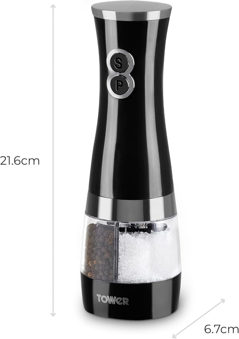 Tower Duo Electric Salt/Pepper Mill - Black