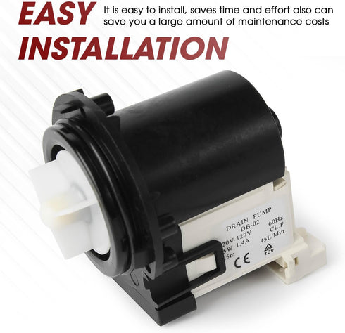 LG 4681EA2001T Washer Drain Pump Motor by Seentech, Compatible with LG Kenmore Washers, Replaces Part Numbers AP5328388