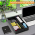 Black Bamboo Drawer Organizer - Multi-Use Silverware & Utensil Holder for Kitchen, Bathroom, Office, Jewelry (9"3"2.5")