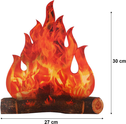Boao 6 Set Fake Fire Camping Decoration, 3D Cardboard Campfire Centerpiece, Artificial Flames for Bachelorette Party