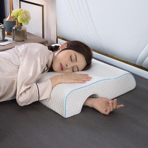HEYPORK Arched Memory Cuddle Pillow for Adults, Couple Pillow with Slow Rebound, Anti-Compression Hand Memory Foam Neck