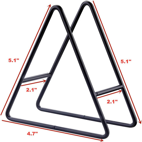 ROJOSER Black Iron Metal Triangle Coaster Holder Caddy for Round & Square Coasters, Fits 4 to 9 Pieces, 4.3 Inch, 2PC