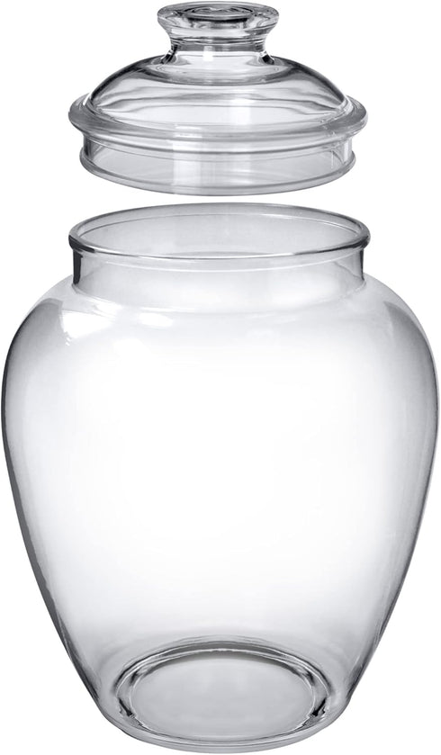140-Ounce (7.5"(D) 10.5"(H)), Amazing Abby - Sugar Sugar - Plastic Candy Jar with Lid, Large Cookie Jar x Apothecary