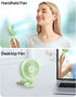 Portable Handheld Misting Fan, 4000mAh USB Rechargeable Personal Foldable Fan with Water Tank Battery Operated Spray Water Mist Fan Makeup Small Face Steamer for Travel Outdoors Office matcha