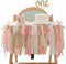 PapaKit Girls 1st Birthday High Chair Premium Decoration Set - Pink &