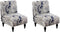 2PCS Armless Accent Chair Covers - Soft Printed Slipcovers for Slipper Chairs