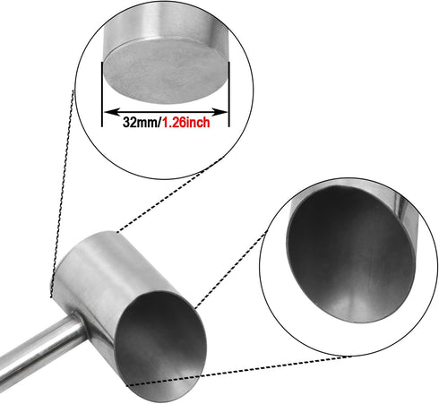 Large Caliber Silver Stainless Steel Sugar Spoon, Long Handle Sugar Spoon for Cotton Candy Machine Spare Parts