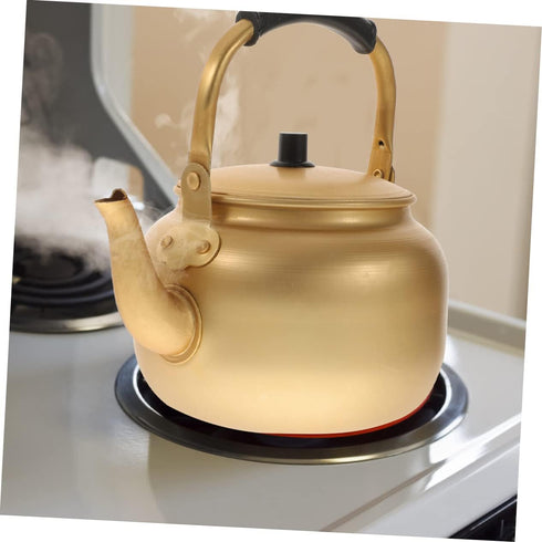 Vintage Aluminum Kettle - Metal Water Boiler Heating Kettle, Teapot, Small Teapot, Metal Boiler with Handle