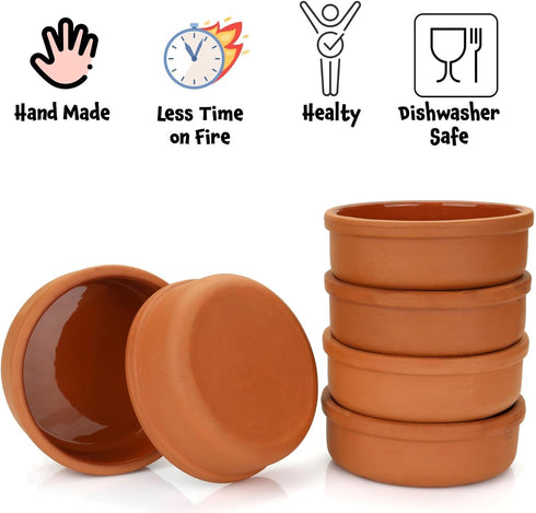 Set (Set 6)- Areste Mexican Clay Cookware of Terracotta Cooking Pots, Bowls, Plates, and Serving Dishes - Premium