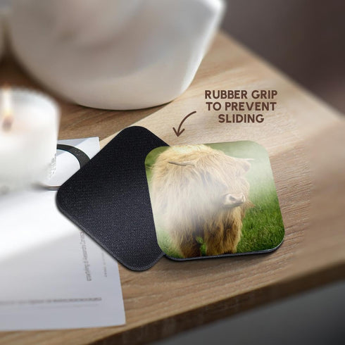 3dRose Scotland, Highland Cow - Farm Animal Soft Coasters, Set of 8 (CST_82799_2)