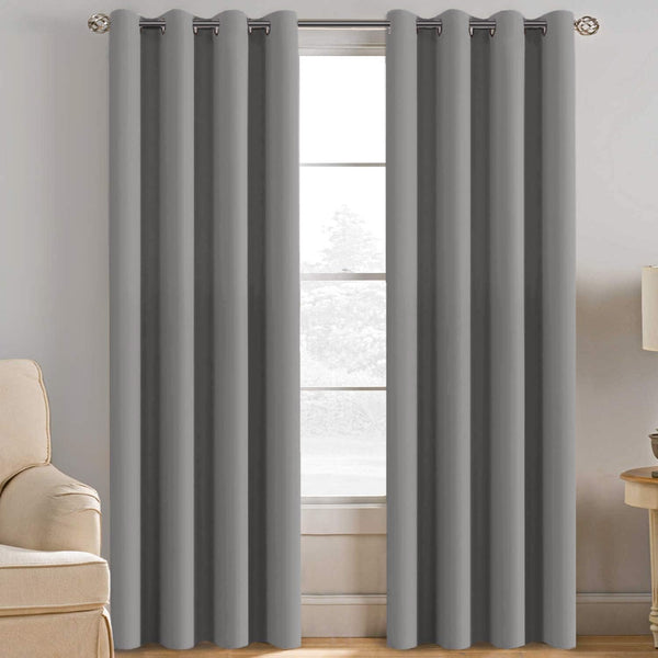 H.VERSAILTEX Blackout Room Darkening Thermal Insulated Grommet Curtains, Dove Gray, 1 Panel, 52" x 96"