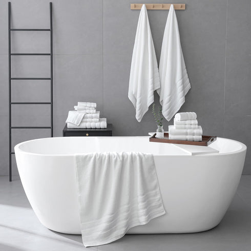 QAJ 8-Piece Set, 100% Set (2 2 4 Bath Towels Cotton Thick Soft Highly Absorbent Durable, Quick Dry, Bathroom Towels