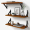 Forbena Walnut Brown Wall Bookshelf for Bedroom, Wooden Floating Book Shelves for
