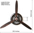 29.526.4 inches Metal Wall Decor Art Antique Airplane Propeller Aviation Wall Clock for Living Room Bedroom Rustic Wall