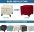 Daunkang Square Ottoman Cover Jacquard Slipcover Storage Ottoman Protector Cover for Footrest Foot Stool Stretch