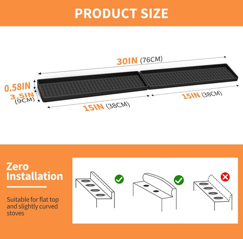 30 Inch 2 Silicone Magnetic Stove Top Shelf, Kitchen Shelf Over Stove Spice Rack Apartment Must Haves Kitchen Gadgets