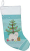 Caroline's Treasures CK3441CS Christmas Tree American Eskimo Christmas Stocking, Holiday Decor