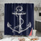 Custom Nautical Navy Blue Anchor Shower Curtain, 70x72 Inch