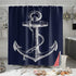Custom Nautical Navy Blue Anchor Shower Curtain, 70x72 Inch