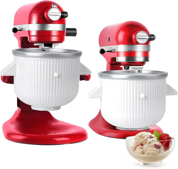 Kitwanda Ice Cream Maker Attachment for Kitchenaid Stand Mixer,2-Quart Frozen Yogurt - Ice