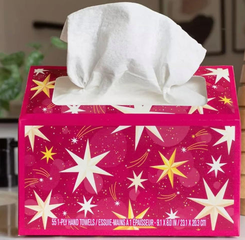 1 Kleenex White Disposable Hand Towels, Holiday Themed Box, Box (Designs May Vary)