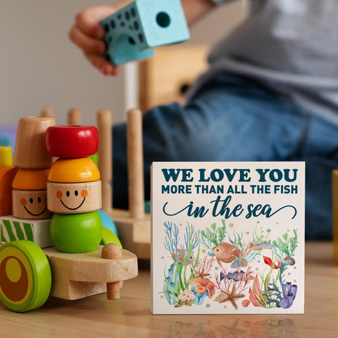 ZODGMED Nursery Desk Decor Wooden Sign, Nursery Decoration for Playroom Toy Room Kid's Bedroom, Nursery Gift for Baby