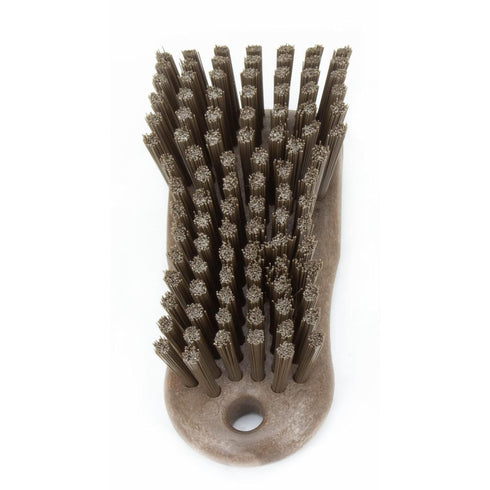6 Inches, SPARTA Plastic Cutting Board Scrub Brush with Hanging Hole for Washing Cutting Boards, Brown
