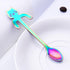Cat Spoon Coffee Tea Spoon Set, ESRISE Stainless Steel Mini Long Cute Kitten Teaspoons for Dessert Mixing (Multicolor)