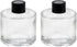 QUUPY 2 Pcs 50ml/1.7oz Clear Round Empty Glass Diffuser Bottles Jars Containers Fragrance