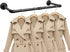 Industrial Iron Pipe Clothes Hanging Bar, Heavy Duty Wall-Mounted Garment Rack for Bedroom, Laundry Room Storage