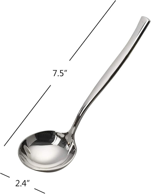 4-Piece Stainless Steel Gravy Soup Spoon, Small Soup Ladle Set