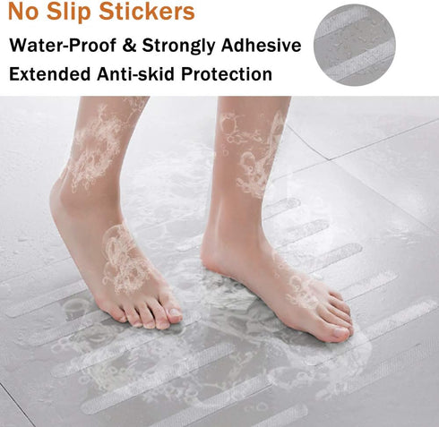 V-TOP Non Slip Shower Stickers 30 PCS, Adhesive Strips Treads for Bathroom Floor Tub Stairs Pools Boats (Clear)