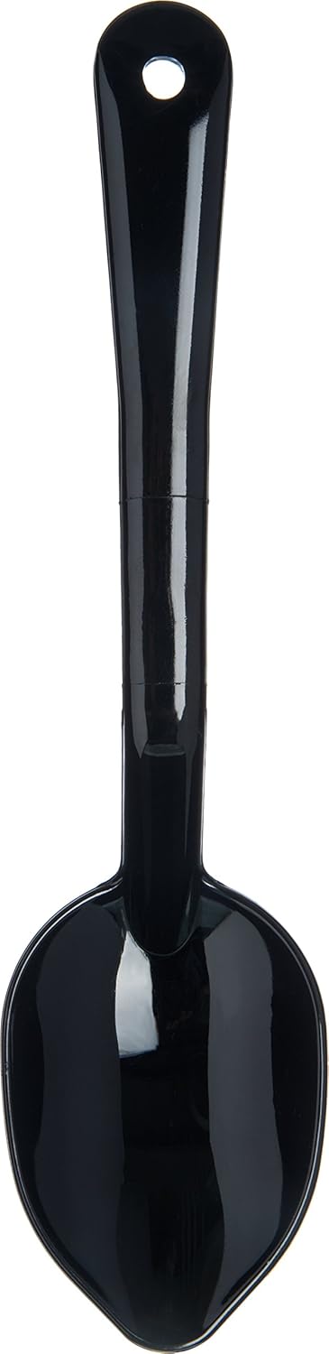 Carlisle FoodService Products 441003 High Heat Solid Plastic Spoon, 11", Black Color