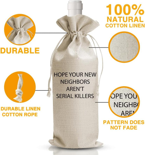 Housewarming Wine Gift Bags, New Home Gifts for Homeowners, Moving Away Gift for New Neighbors