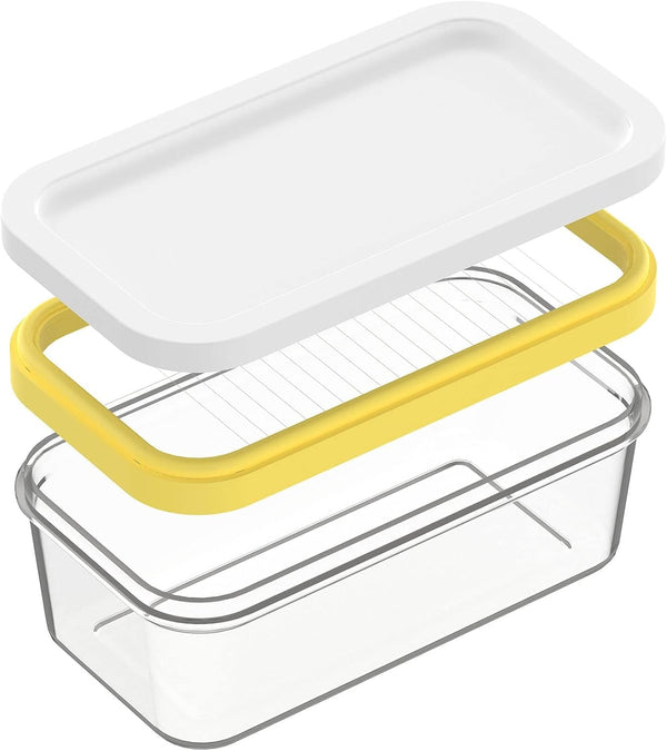 UNIVIVO Butter Slicer Cutter with Storage Container, Stick Butter Dish with Lid