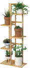 Laiensia Bamboo 5 Tier 6 Potted Plant Stand Rack Multiple Flower Pot